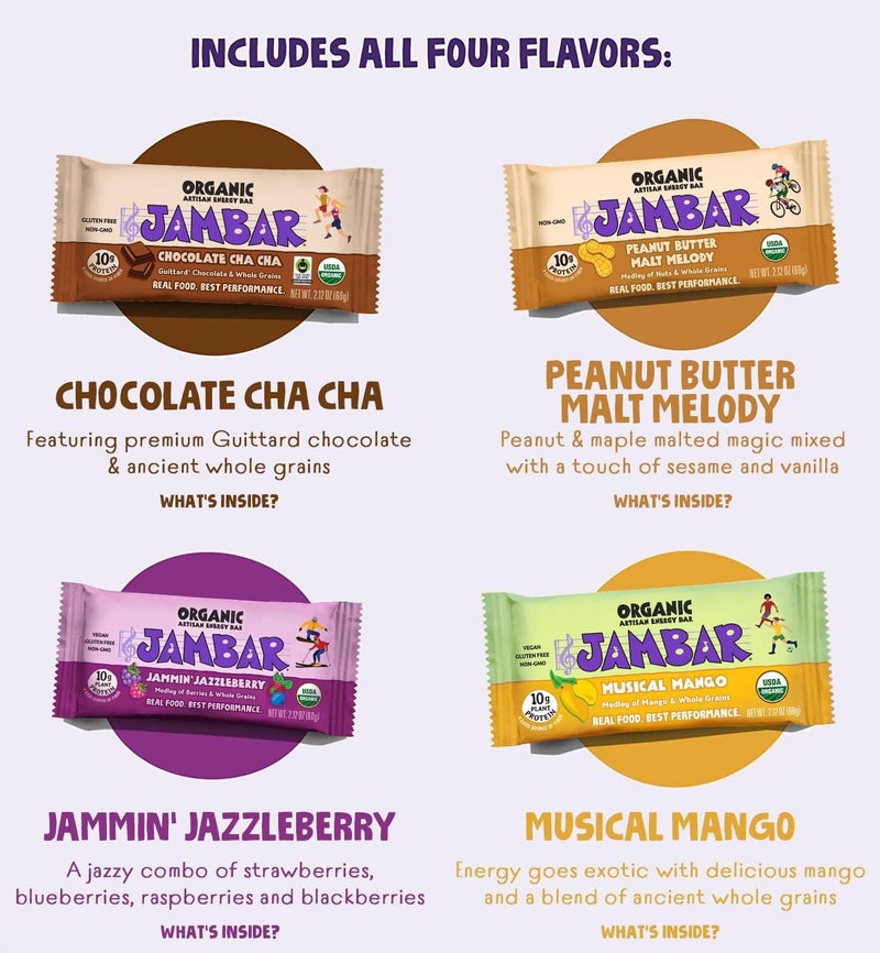 JAMBAR Organic Artisan Energy Bar - Variety Pack (12 Bars) - Image 4